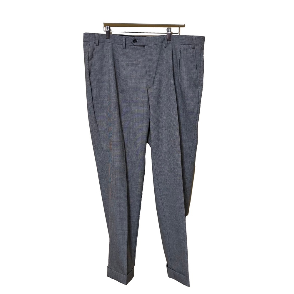 Lauren Ralph Lauren Wool Blend Pleated Cuffed Houndstooth Trousers Men 40x30